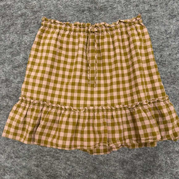 Madewell Dresses & Skirts - MadeWell Tiered Flirty Gingham Mini Drawstring Pleated Skirt